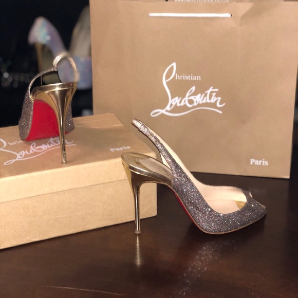 Christian Louboutin Shoes - Christian Louboutin, Glitter peep toe heels .